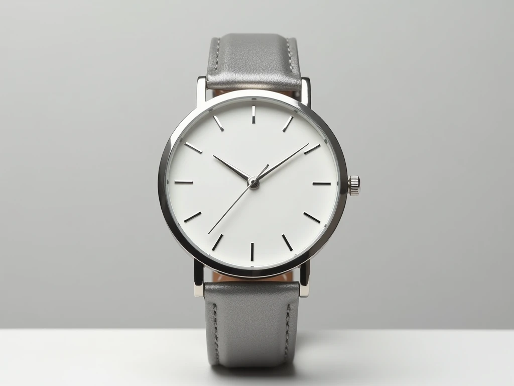 Klassisk minimalistisk klocka i silver