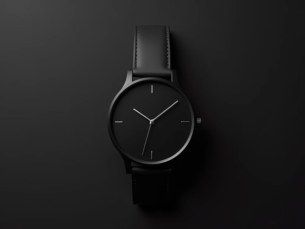 Elegant svart minimalistisk klocka
