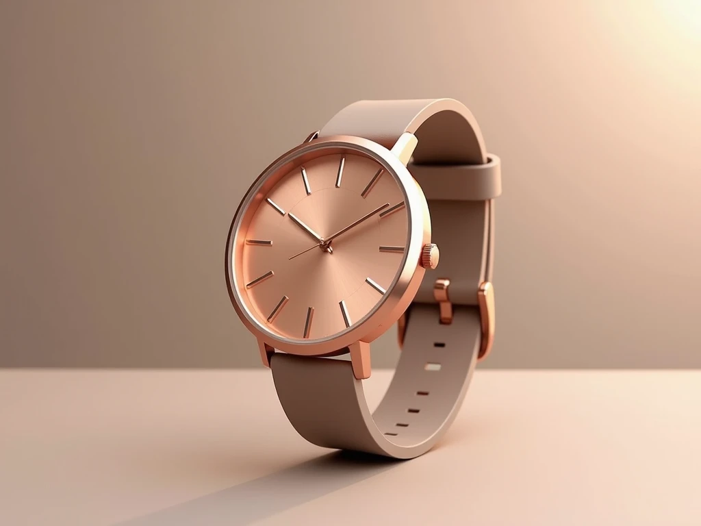 Lyxig roséguld minimalistisk klocka