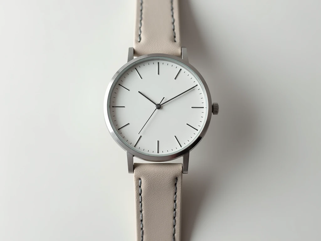 Klassisk minimalistisk klocka i silver