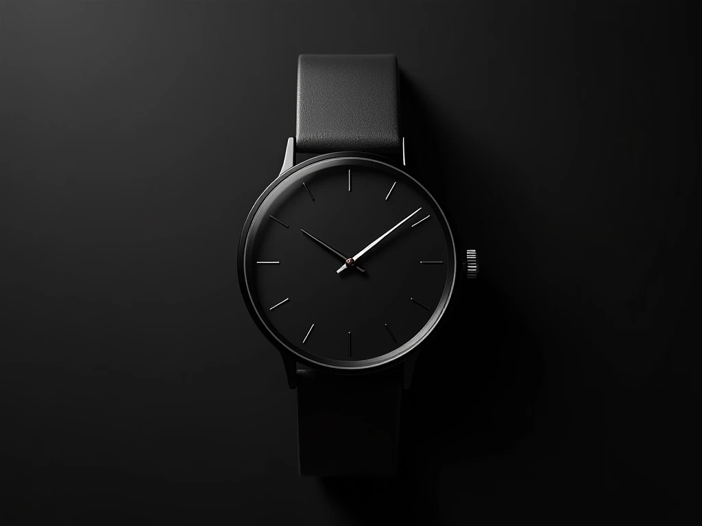 Elegant svart minimalistisk klocka